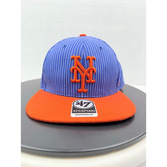 47 Captain New York Mets Pinstripe Blue Adjustable Snapback Hat Baseball Cap - Picture 1 of 7